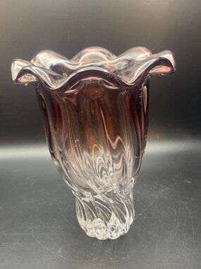 Shannon Crystal Purple Swirl Vase